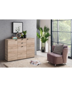 Credenza "pamplona" 3 ante e 2 cassetti, 135x40x95 cm